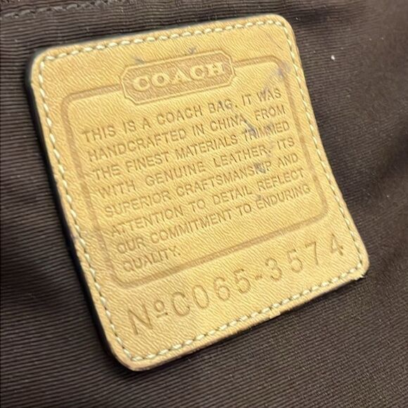 COACH 3574 Sufflette Cloth + Leather Shoulder Bag Crossbody Tan Jacquard - Picture 10 of 16